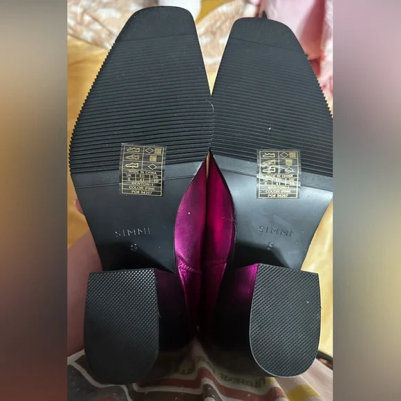 Fuchsia Studded Heeled Boots - Picture 9 of 9